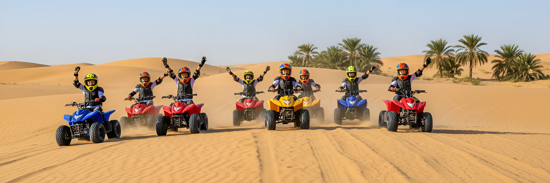 kids riding quad bikes